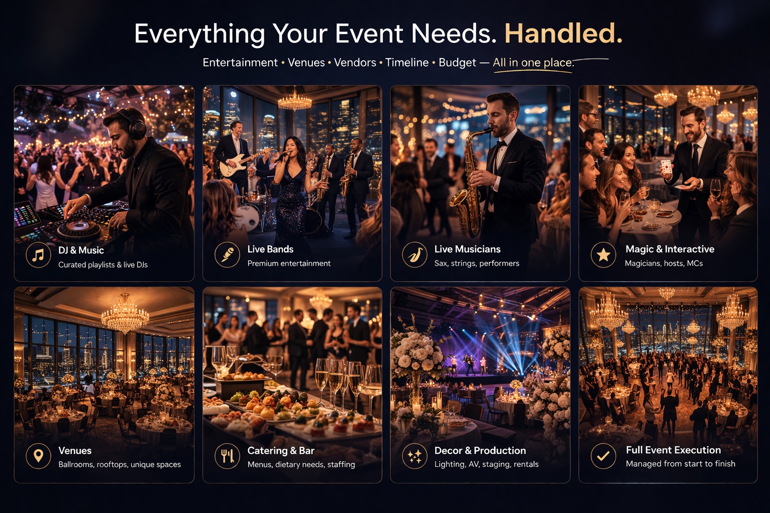 Vancouver entertainment services including DJs live bands magicians and dancers